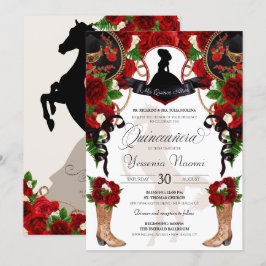 Rode rozen met Crest Charro Westerne Elegant Quinc Kaart
