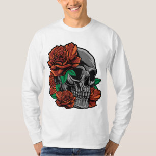 Rode rozen met een tuinvloer van de schedeltuin t-shirt