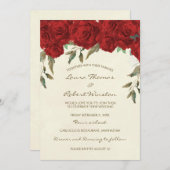 Rode rozen met een uitnodiging voor de ivoorkust (Voorkant / Achterkant)