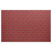 Rode rozen met groen  bloemen stof (Fat Quarter)