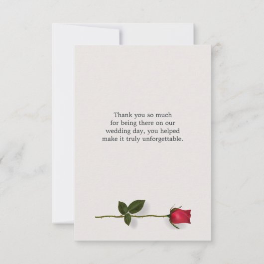 Rode rozen met harten bruiloft Dank u Bedankkaart (Achterkant)
