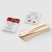 Rode rozen met harten Bruiloft programma Handwaaier (Niet-gemonteerd)