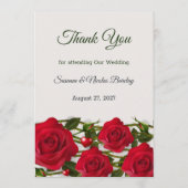 Rode rozen met hartjes Wedding Menu kaart (Achterkant)