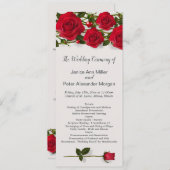 Rode rozen met hartjes Wedding Program Programmakaart (Voorkant / Achterkant)