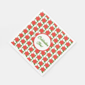 Rode rozen met knoppen servet (Hoek)