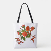 Rode rozen met rode bladeren Canvas tas (Achterkant)