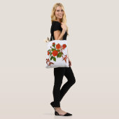 Rode rozen met rode bladeren Canvas tas (Op model)