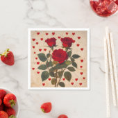 Rode rozen met rode harten Romantisch Servet (Insitu)