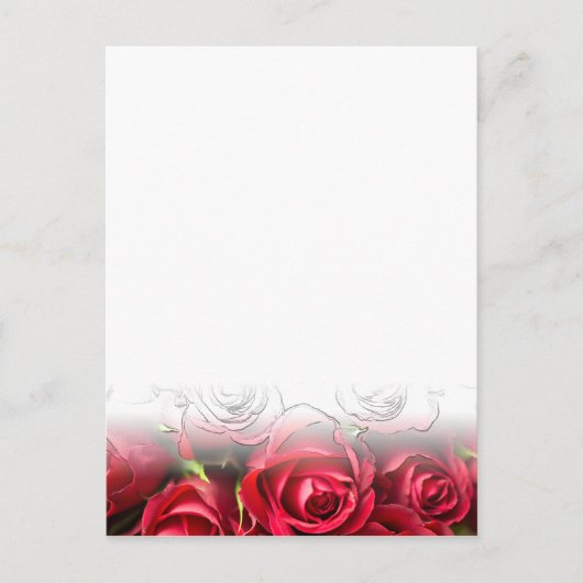 Rode rozen met zwarte contouren briefkaart (Voorkant)