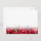 Rode rozen met zwarte contouren briefkaart (Voorkant / Achterkant)