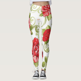 Rode rozen met zwembrillen. leggings