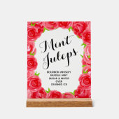Rode Rozen Mint Juleps tafelblad Acryl Bord (Voorkant)