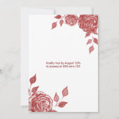 Rode rozen moderne Glitter-jurk zestien Kaart (Achterkant)