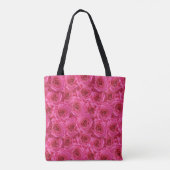 Rode rozen, monogram, gepersonaliseerd tote bag (Achterkant)