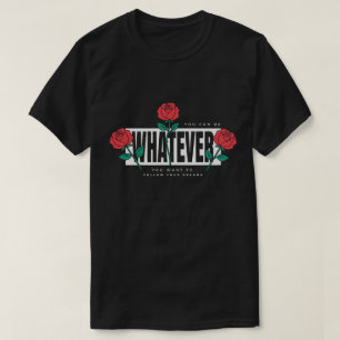 Rode Rozen Motiverende Citaat Plat Vector Bloemstu T-shirt