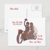 Rode Rozen Motorrijders Huwelijkskaarten en Produc Aankondigingskaart (Voorkant / Achterkant)