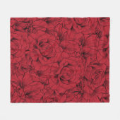 rode rozen naadloos patroon fleece deken (Voorkant (Horizontaal))