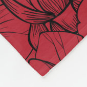 rode rozen naadloos patroon fleece deken (Hoek)