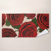 Rode rozen. Naadloze florale achtergrond. Badhanddoek (Badhanddoek)