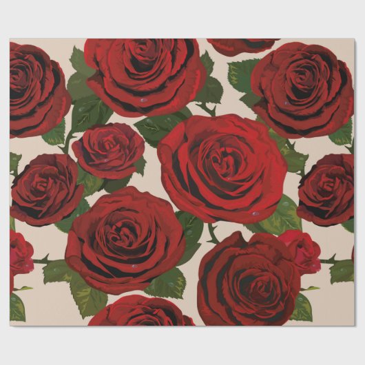 Rode rozen. Naadloze florale achtergrond. Cadeaupapier (Vlak)