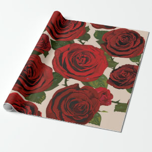 Rode rozen. Naadloze florale achtergrond. Cadeaupapier