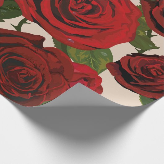 Rode rozen. Naadloze florale achtergrond. Cadeaupapier (Hoek)