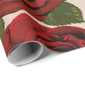Rode rozen. Naadloze florale achtergrond. Cadeaupapier (Rol Hoek)