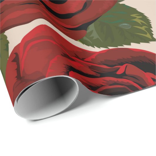 Rode rozen. Naadloze florale achtergrond. Cadeaupapier (Rol Hoek)