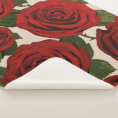 Rode rozen. Naadloze florale achtergrond. Sherpa Deken (3/4)
