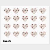 Rode Rozen Nep Hout Bloemige Liefde Hart Sticker (Vel)