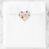 Rode Rozen Nep Hout Bloemige Liefde Hart Sticker (Tas)