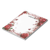 Rode rozen notitieblok (Linkerzijde)