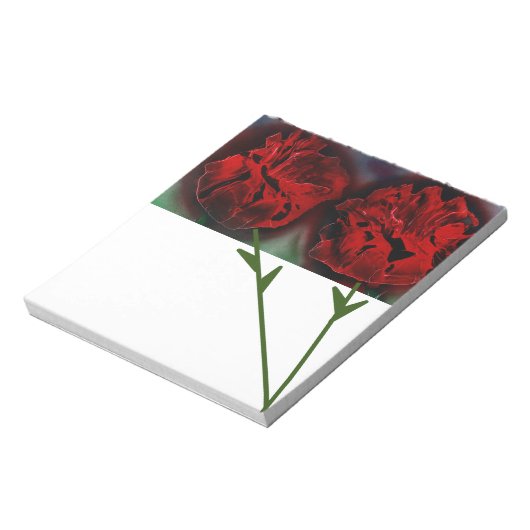 Rode rozen notitieblok (Linkerzijde)
