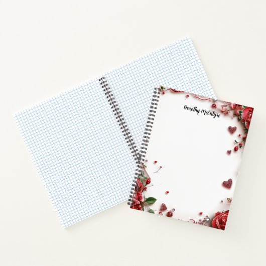 Rode rozen notitieboek (Binnen)