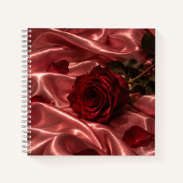 Rode Rozen Notitieboek | Romantisch Roze Satijnen 