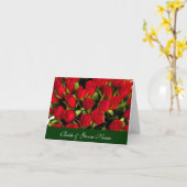 Rode Rozen Notitiekaart Sjabloon (Gele Bloem)