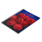 Rode rozen op Blue Personal Flower Journal Notitieboek (Linkerzijde)