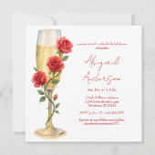 Rode rozen op bruidsmeesterschap feest Champagnepl Kaart (Voorkant)