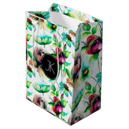 Rode rozen op de houtextuur van blond hout medium cadeauzakje