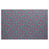 Rode rozen op donkerblauwe calico stof (Yard (91,4 cm))