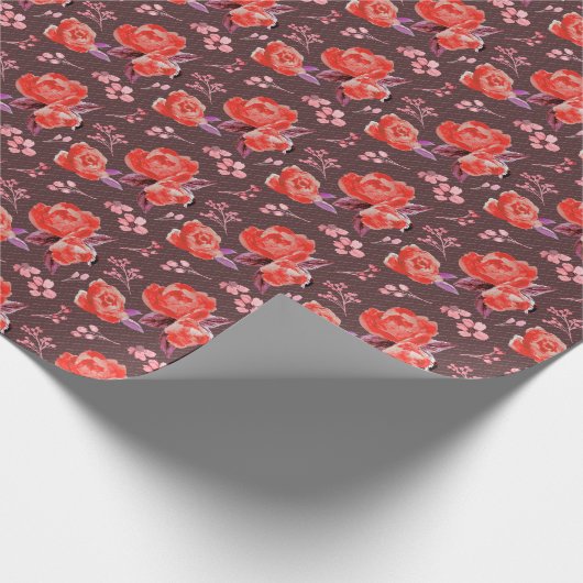 Rode rozen op een bruin papier (Hoek)