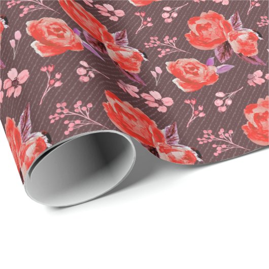 Rode rozen op een bruin papier (Rol Hoek)