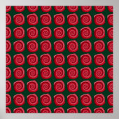 Rode rozen op een groene achtergrond, met ruggegra poster (Voorkant)