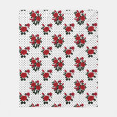 Rode rozen op een polka stipachtergrond. fleece deken (Voorkant)