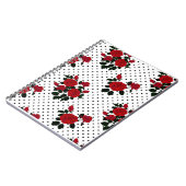 Rode rozen op een polka stipachtergrond. notitieboek (Linkerzijde)