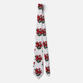 Rode rozen op een polka stipachtergrond. stropdas (Voorkant)