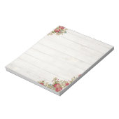 Rode rozen op hout notitieblok (Linkerzijde)