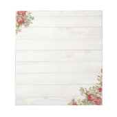 Rode rozen op hout notitieblok (Voorkant)