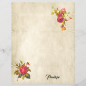  rode rozen op perkament en op naam van de papierm (Voorkant)