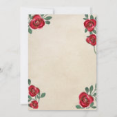 Rode rozen op perkamentpapier kaart (Achterkant)